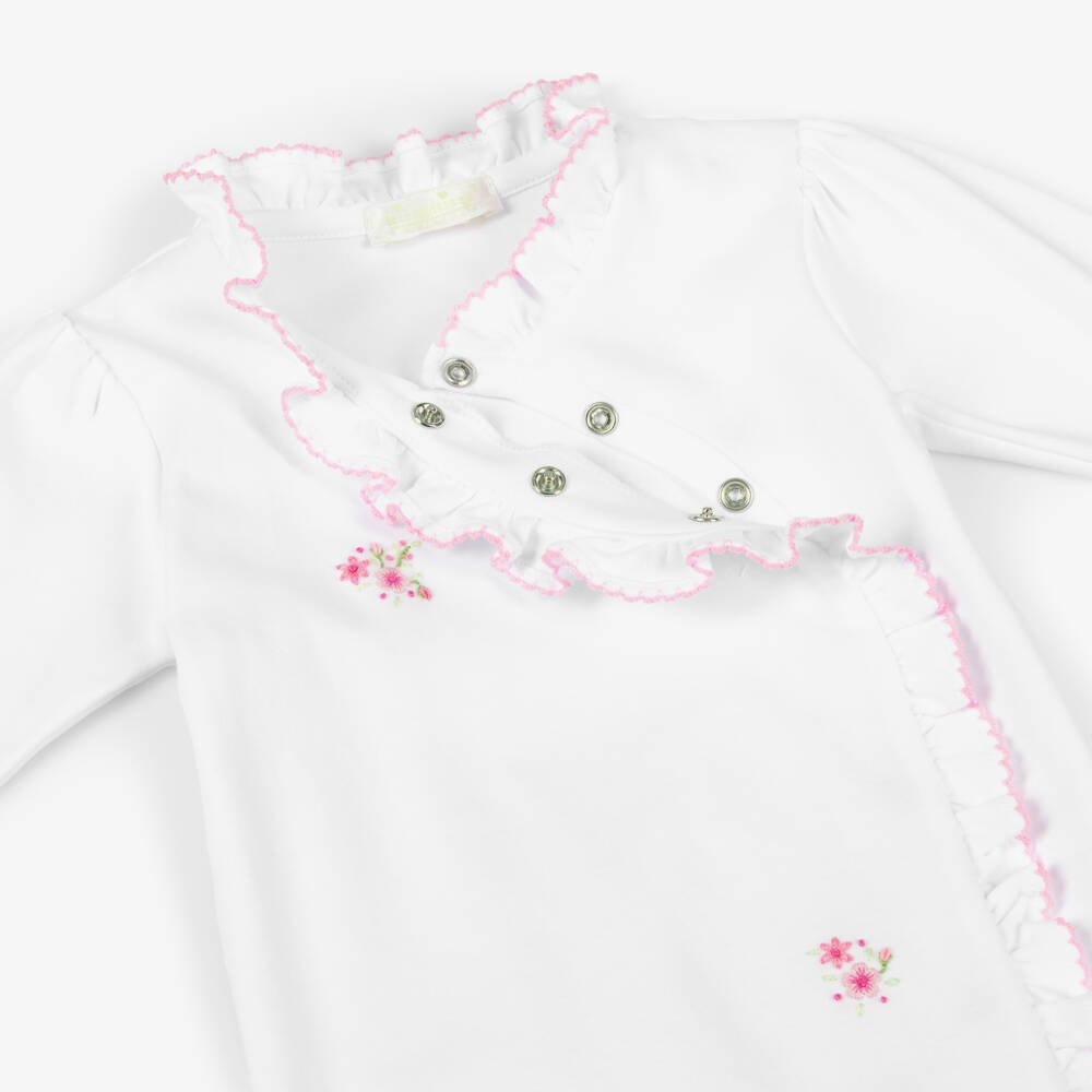Kissy Kissy-Girls White Rose Blooms Pima Cotton Babygrow | Childrensalon Outlet