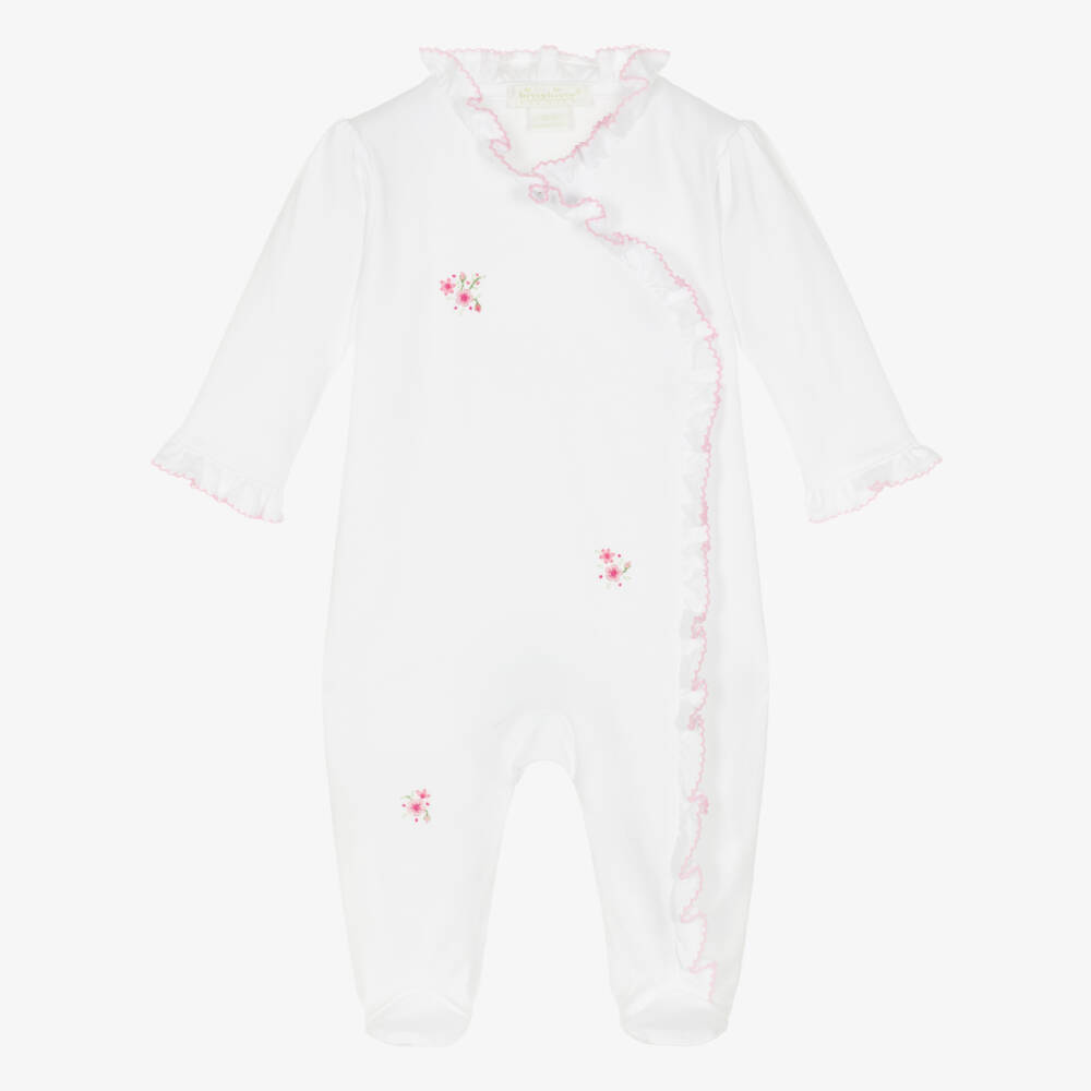 Kissy Kissy-Girls White Rose Blooms Pima Cotton Babygrow | Childrensalon Outlet