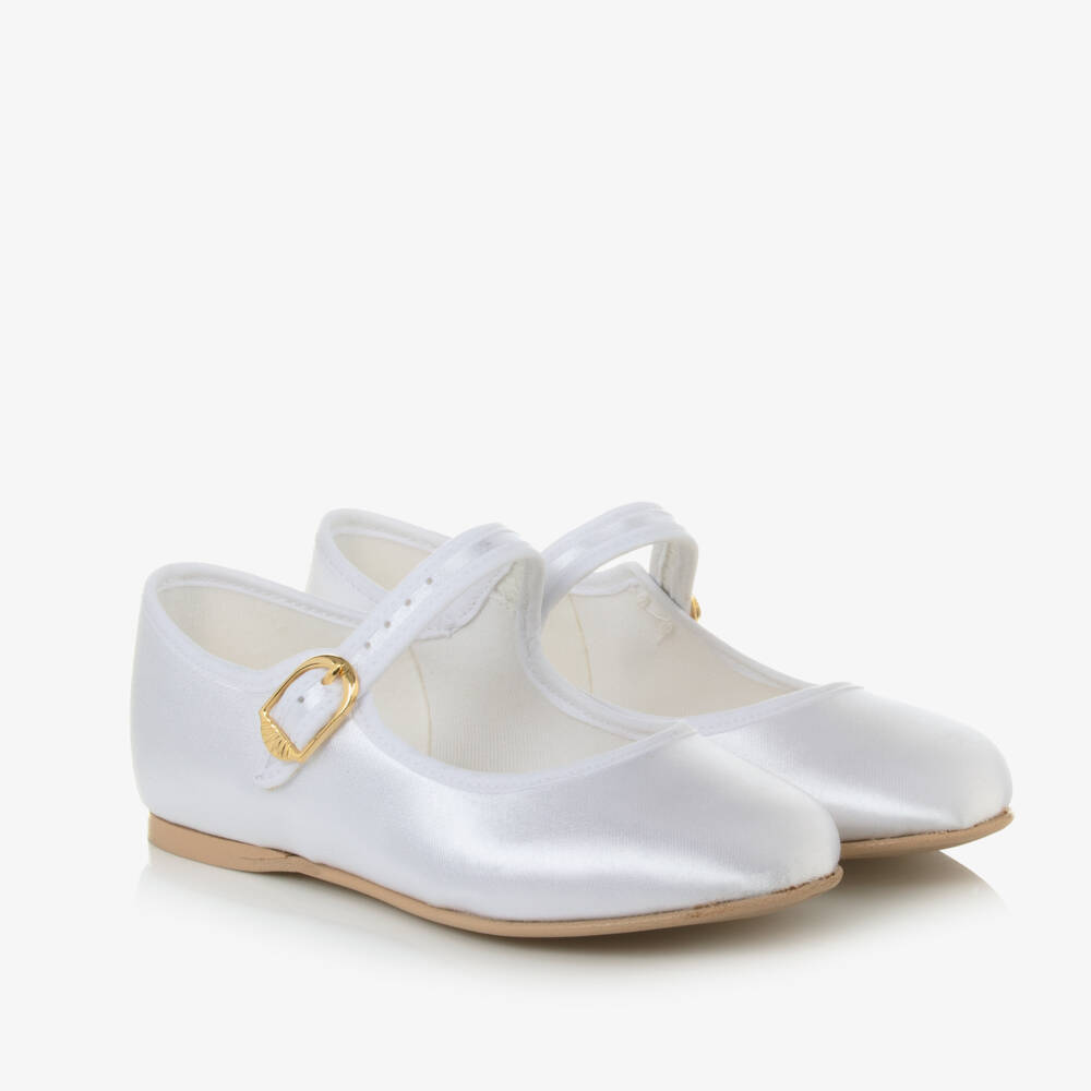 Katz-Girls White Satin Bar Shoes | Childrensalon Outlet