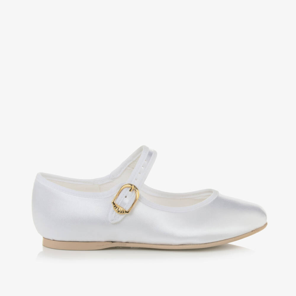 Katz-Girls White Satin Bar Shoes | Childrensalon Outlet