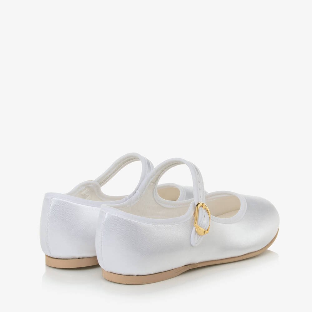 Katz-Girls White Satin Bar Shoes | Childrensalon Outlet