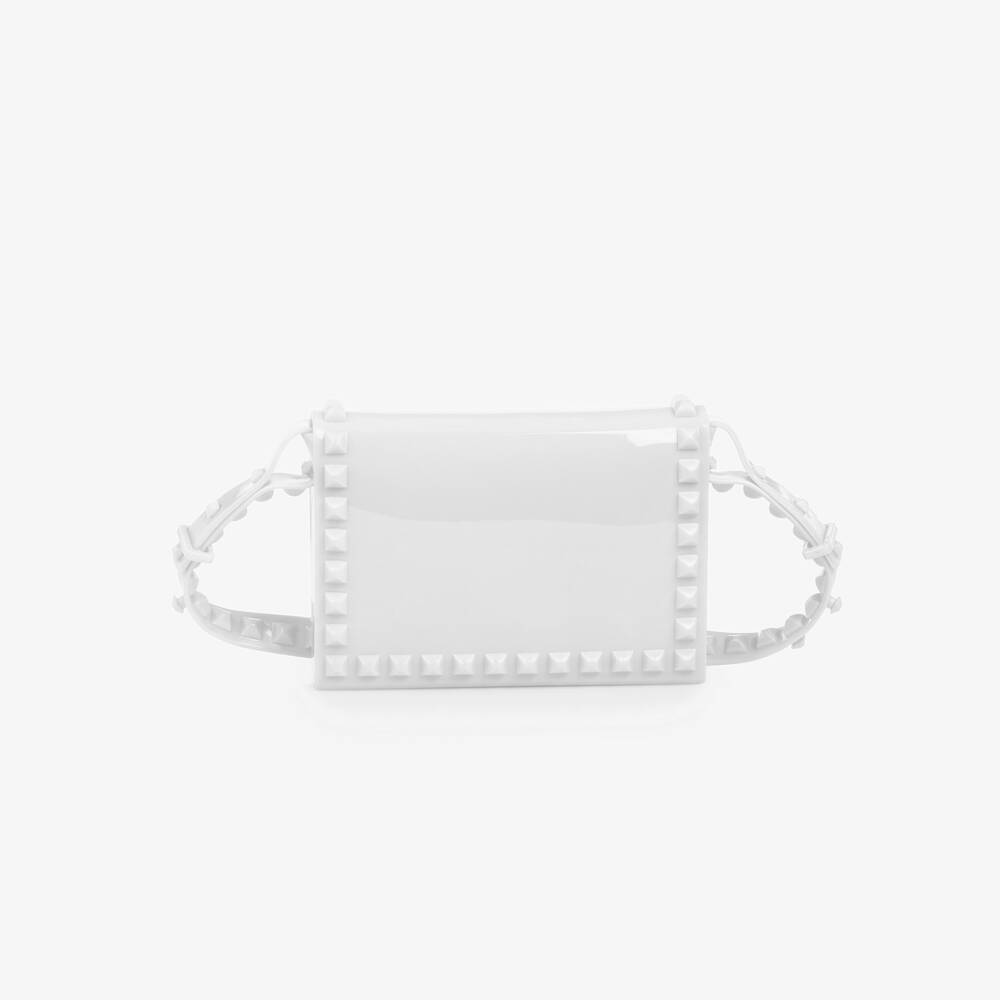 Carmen Sol-Girls White Studded Shoulder Bag (18cm) | Childrensalon Outlet