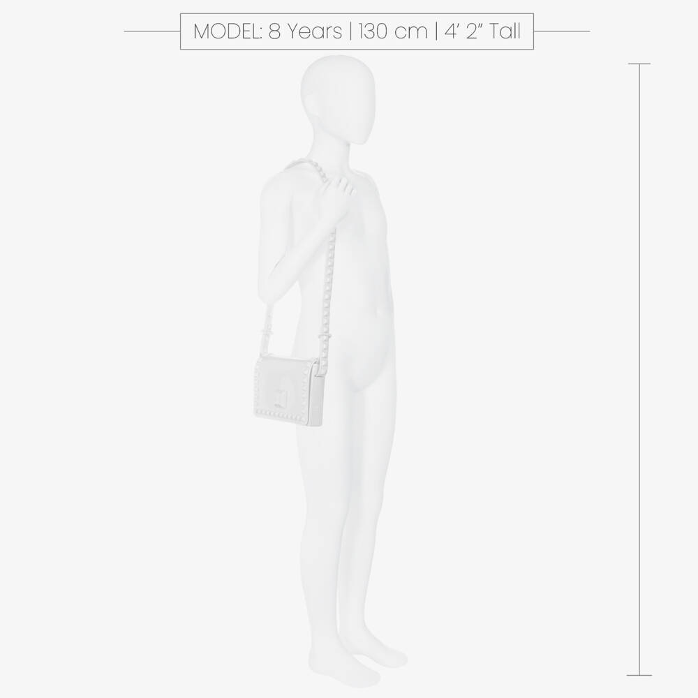 Carmen Sol-Girls White Studded Shoulder Bag (18cm) | Childrensalon Outlet
