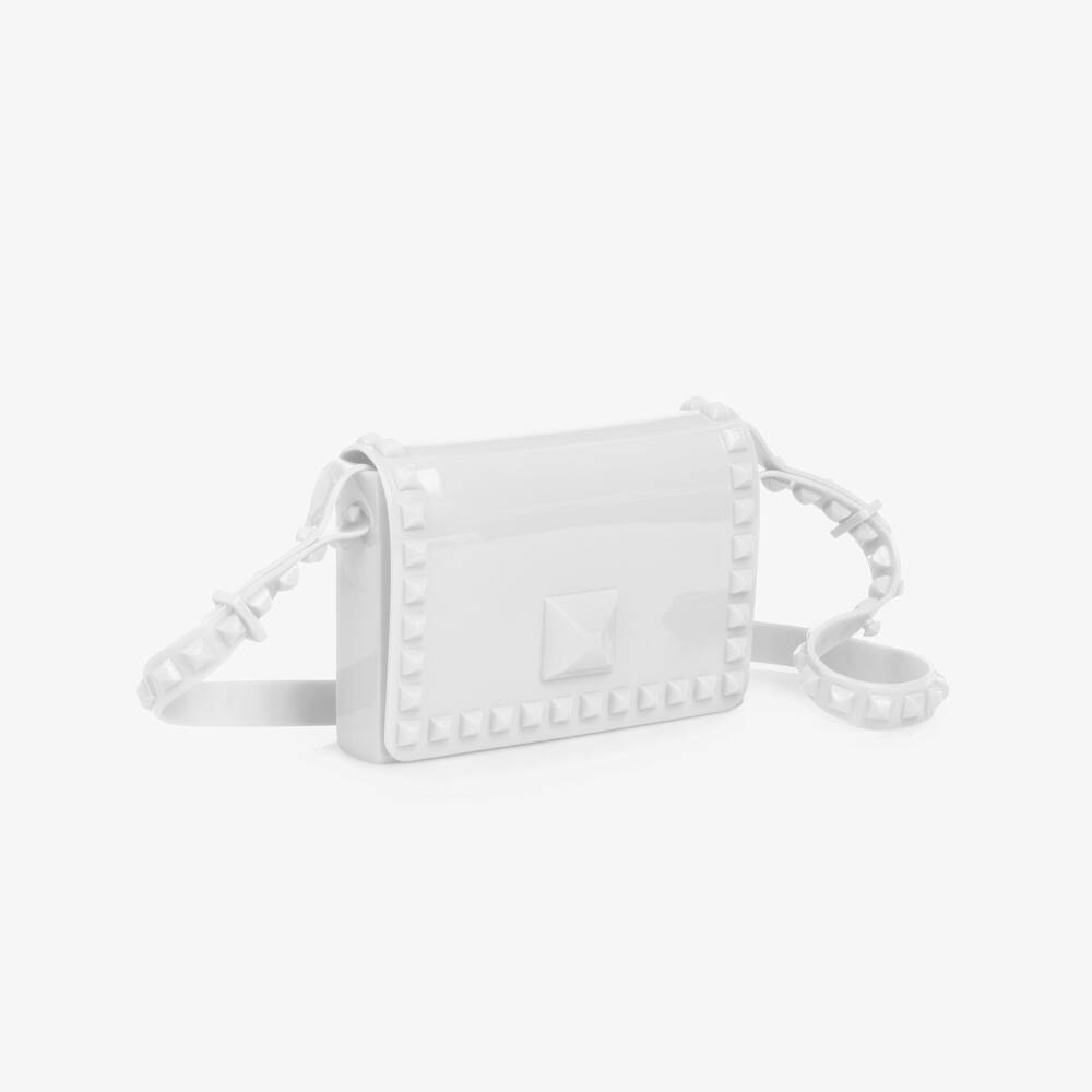 Carmen Sol-Girls White Studded Shoulder Bag (18cm) | Childrensalon Outlet