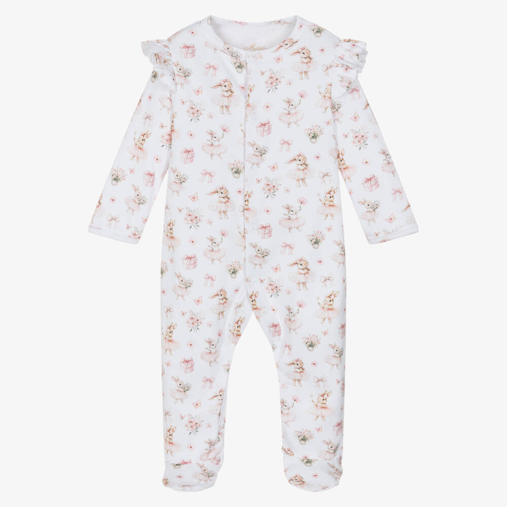 My Little Pie-Girls White Supima Cotton Bubbles Print Babygrow | Childrensalon Outlet