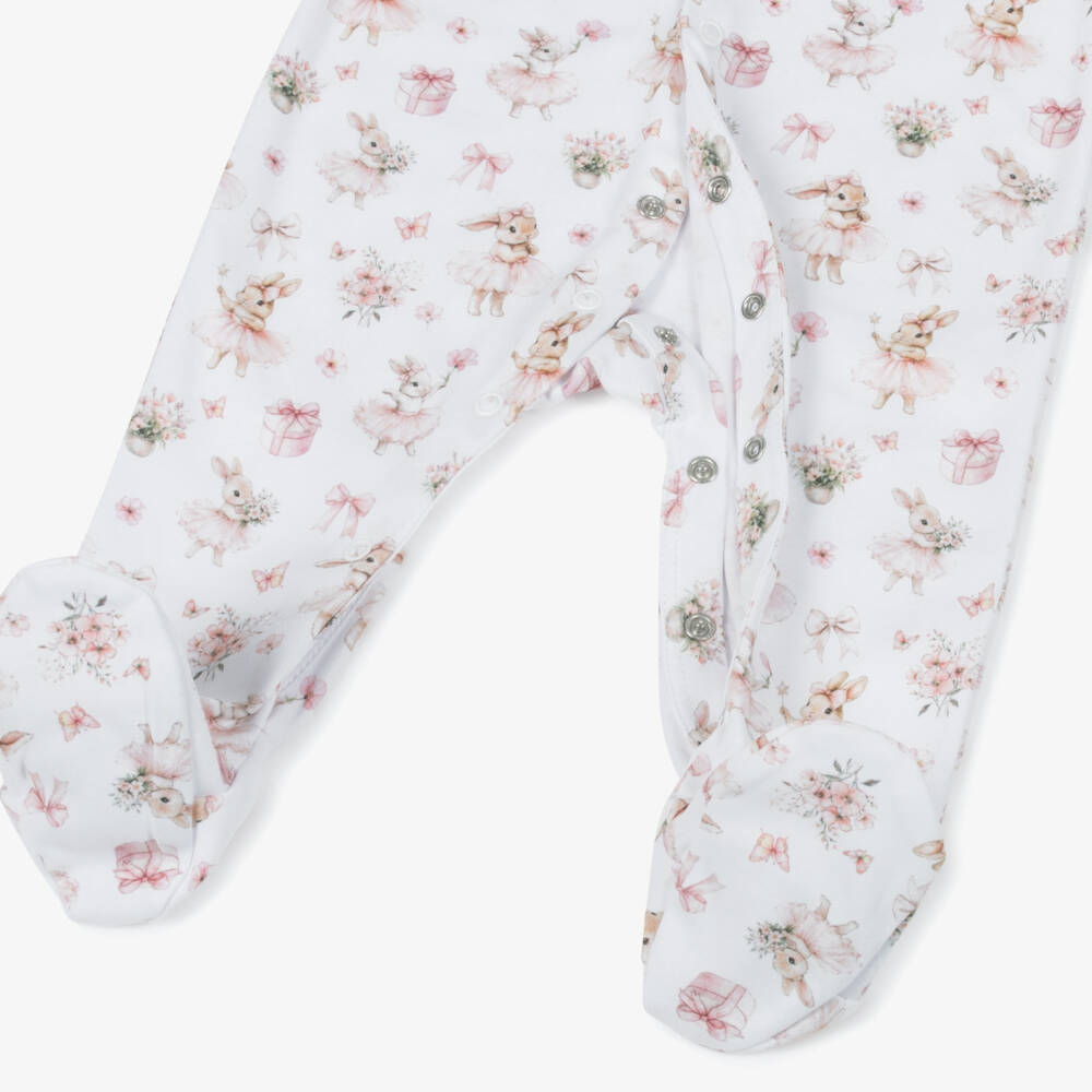 My Little Pie-Girls White Supima Cotton Bubbles Print Babygrow | Childrensalon Outlet