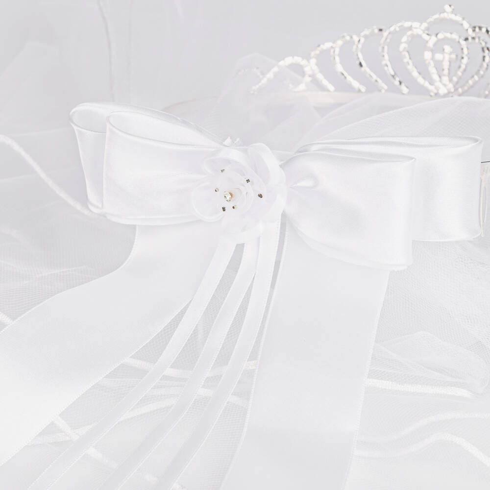 Sevva-Girls White Tulle & Diamanté Tiara | Childrensalon Outlet