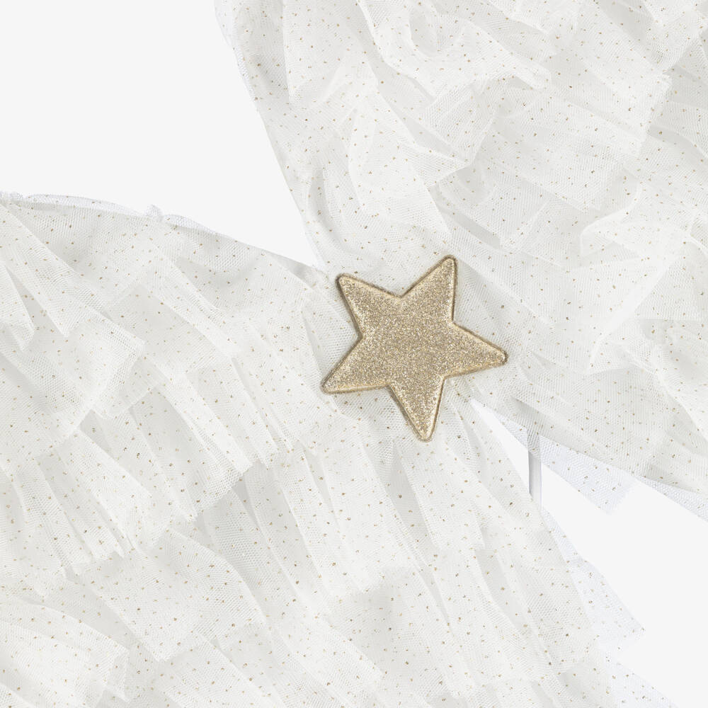 Mimi & Lula-Girls White Tulle & Gold Glitter Angel Wings | Childrensalon Outlet