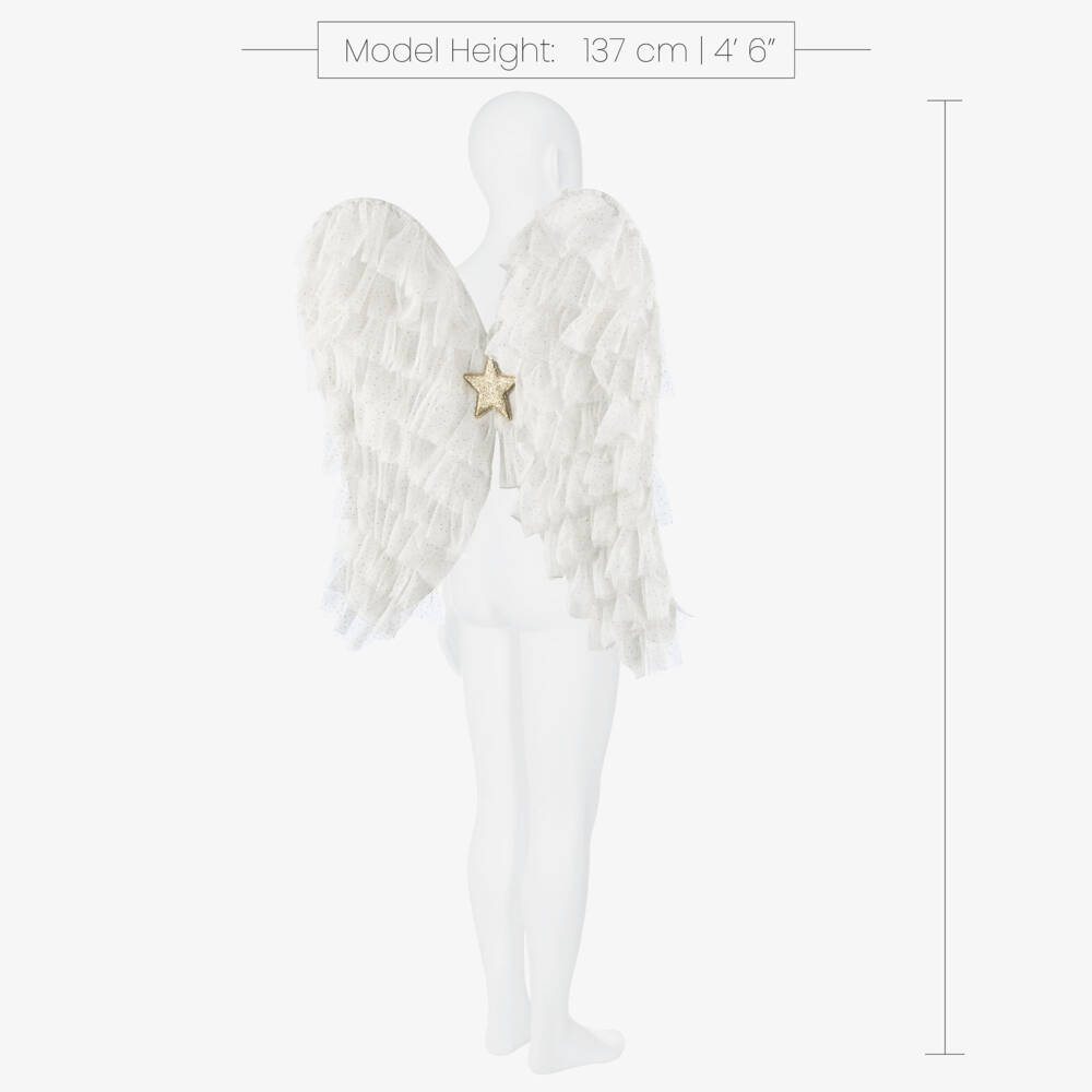 Mimi & Lula-Girls White Tulle & Gold Glitter Angel Wings | Childrensalon Outlet