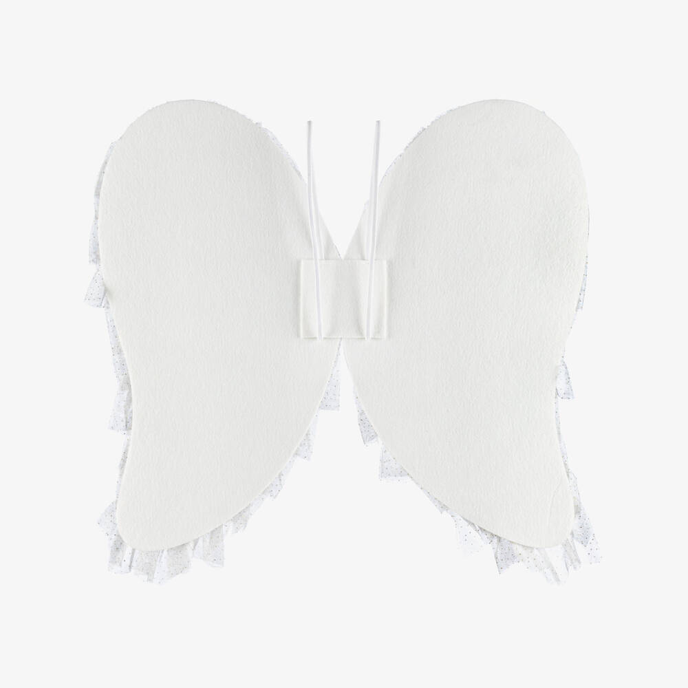 Mimi & Lula-Girls White Tulle & Gold Glitter Angel Wings | Childrensalon Outlet