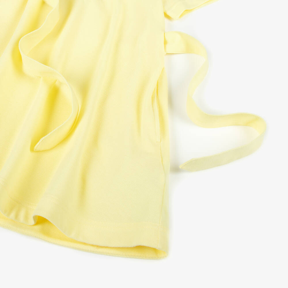 Burberry-Girls Yellow Belted Cotton Polo Dress | Childrensalon Outlet
