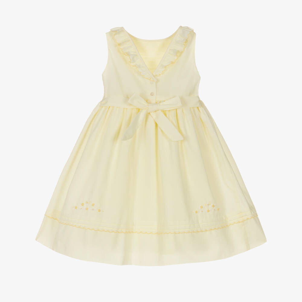 Sarah Louise-Girls Yellow Hand-Smocked Dress | Childrensalon Outlet