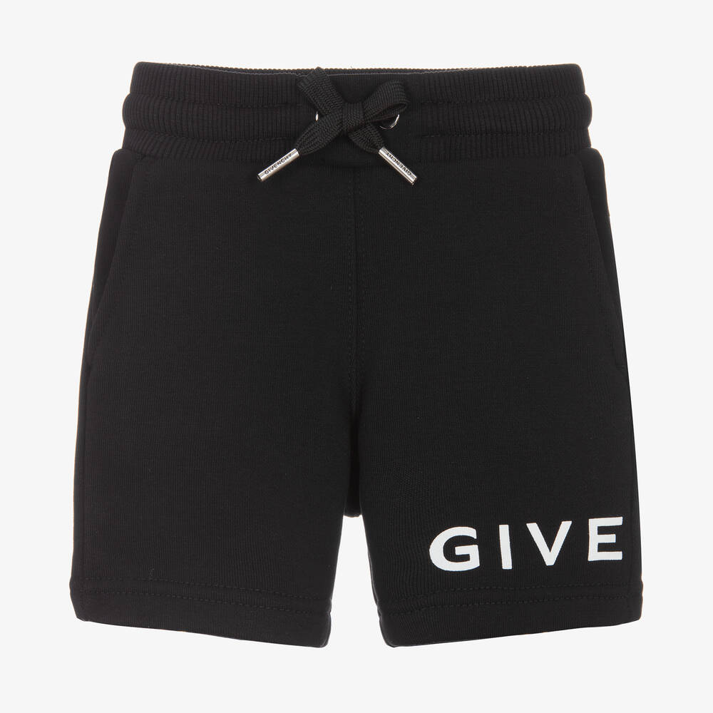 Givenchy - Baby Boys Black Cotton Logo Shorts | Childrensalon