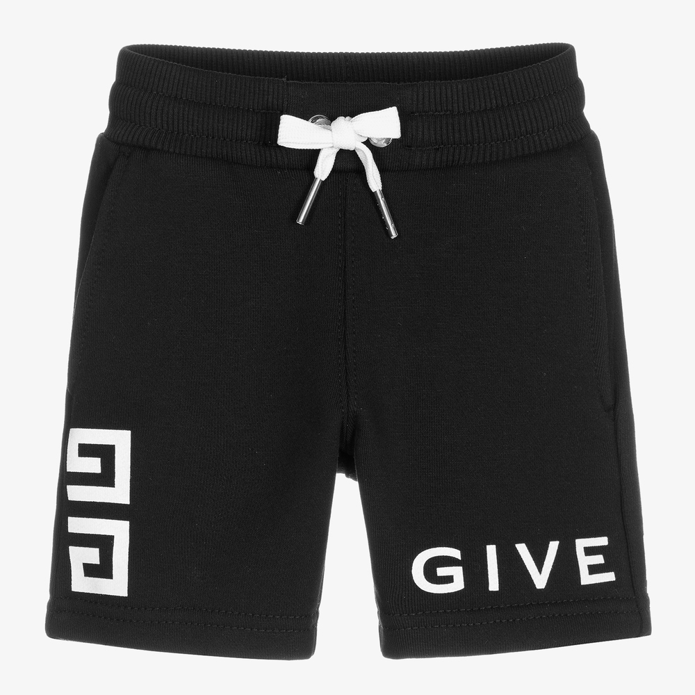 Givenchy - Baby Boys Black Logo Shorts | Childrensalon