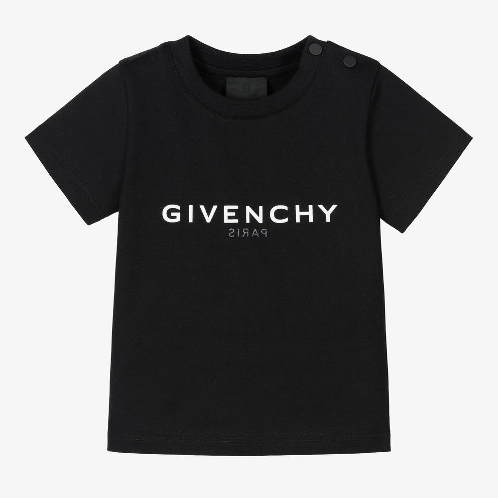 Givenchy - Baby Boys Black Logo T-Shirt | Childrensalon