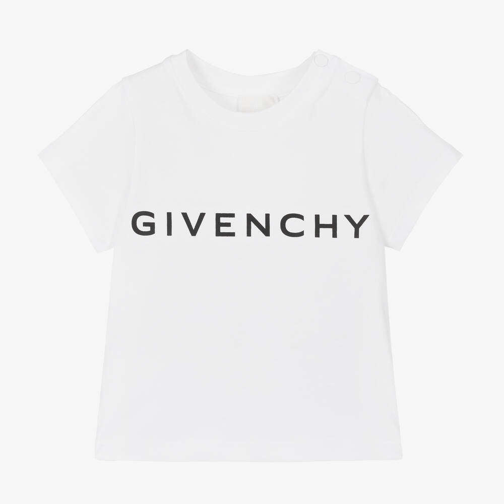 Givenchy-Baby Boys White Cotton T-Shirt | Childrensalon Outlet