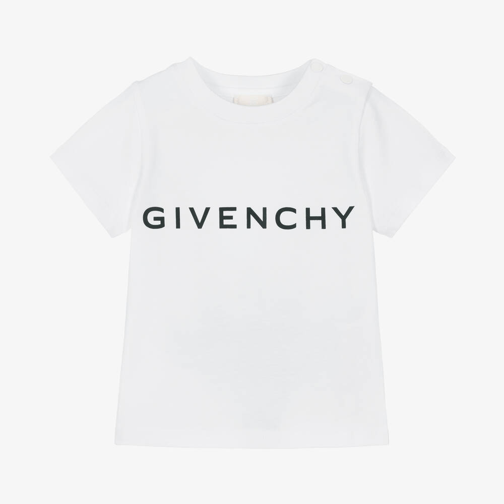 Givenchy-Baby Boys White Cotton T-Shirt | Childrensalon Outlet