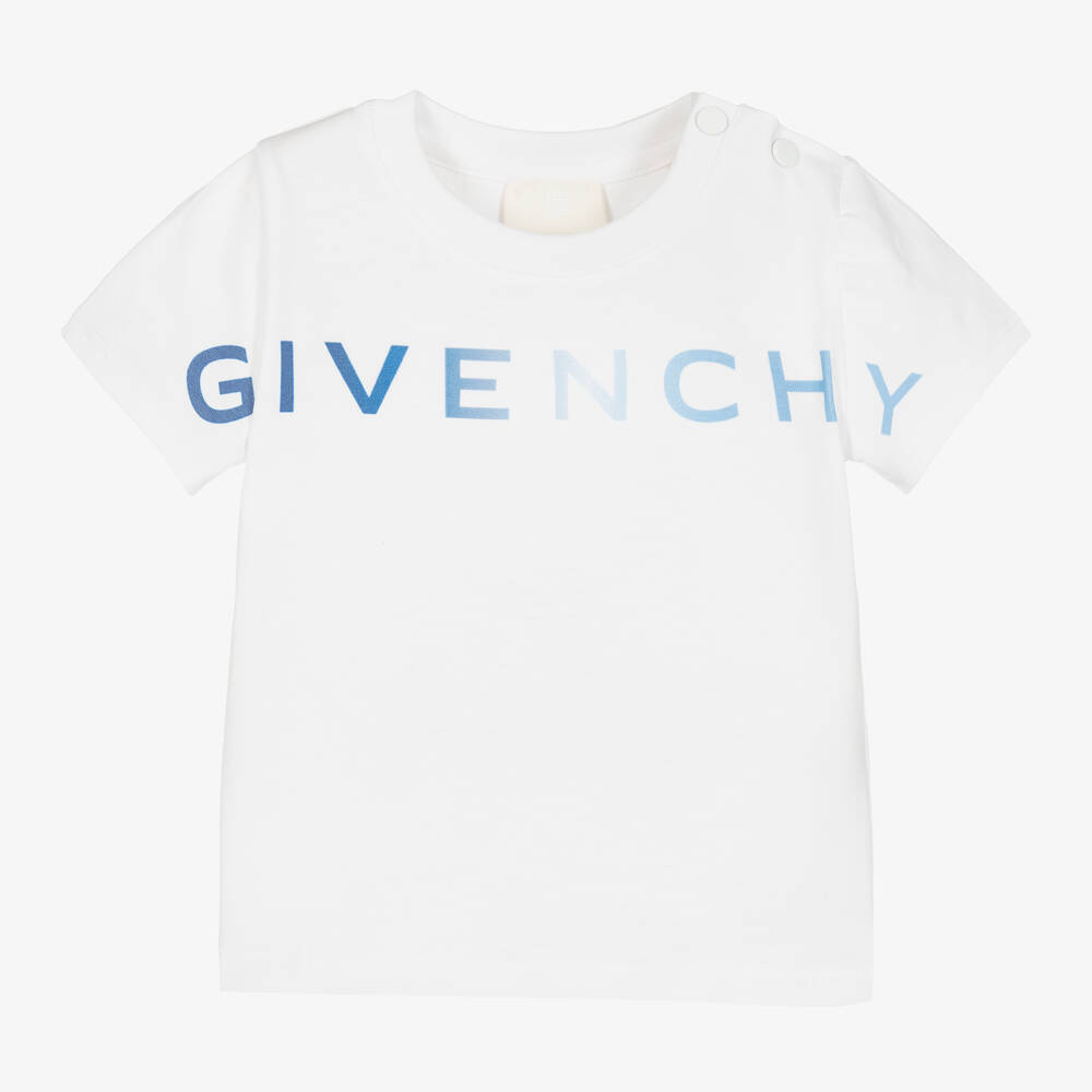 Givenchy - Baby Boys White Peace Logo T-Shirt | Childrensalon