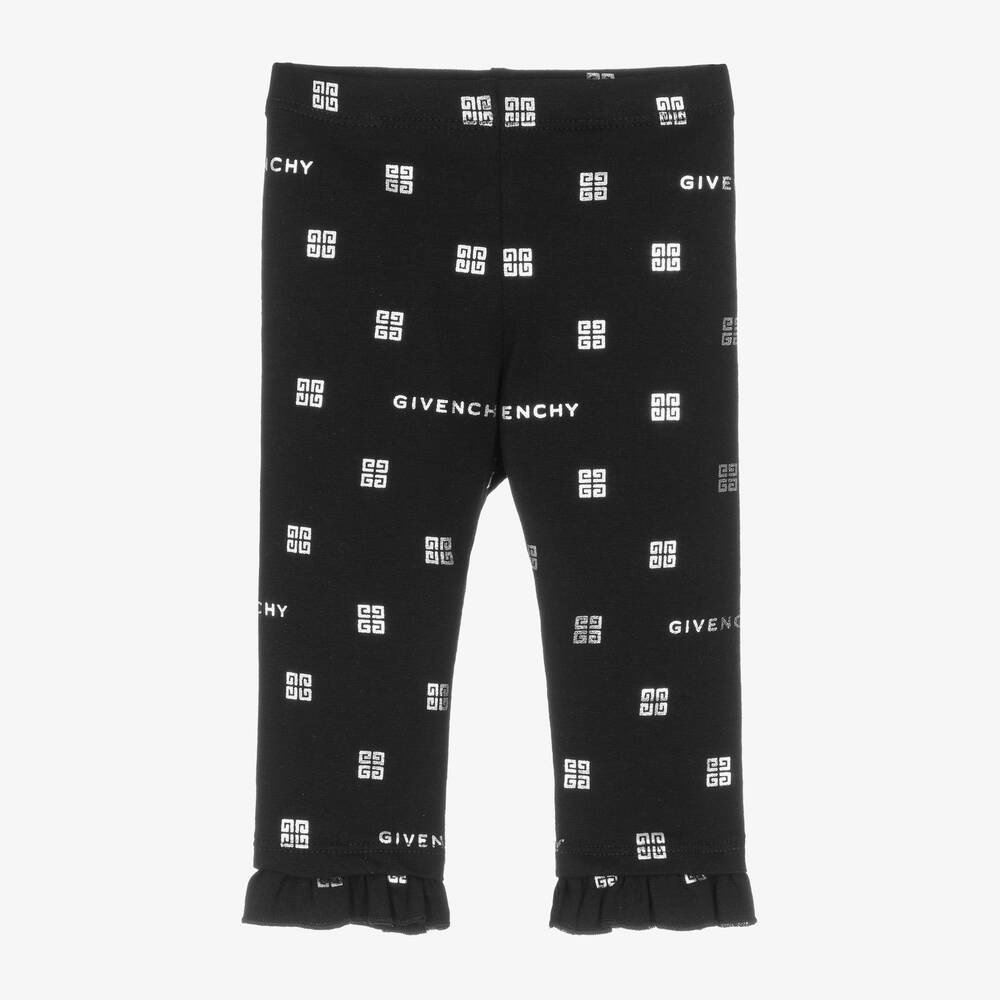 Givenchy Legging noir en coton 4G Bebe fille Childrensalon Outlet