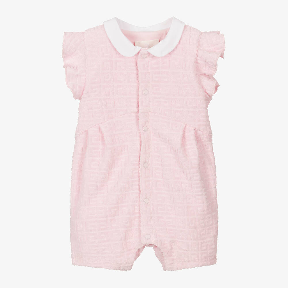 Givenchy-Baby Girls Pink Cotton 4G Shortie | Childrensalon Outlet