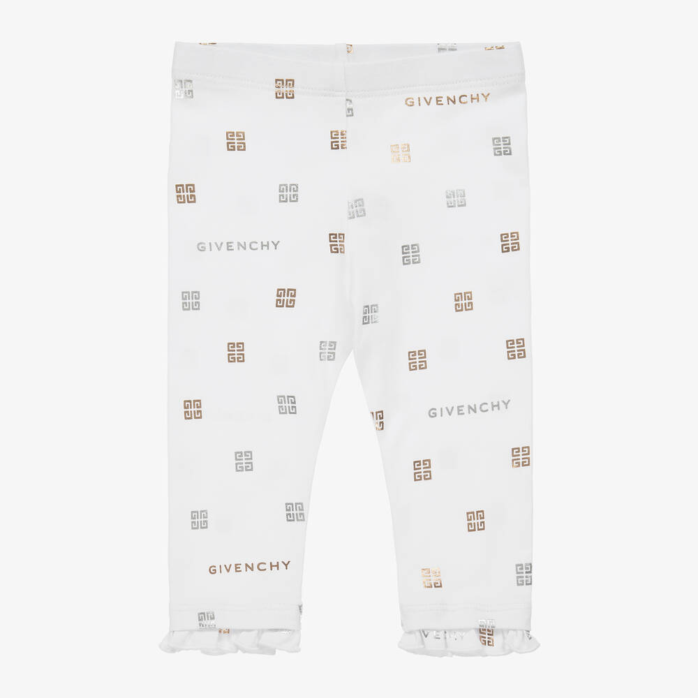 Givenchy-ليقنز بطبعة 4G قطن جيرسي لون أبيض للمولودات | Childrensalon Outlet
