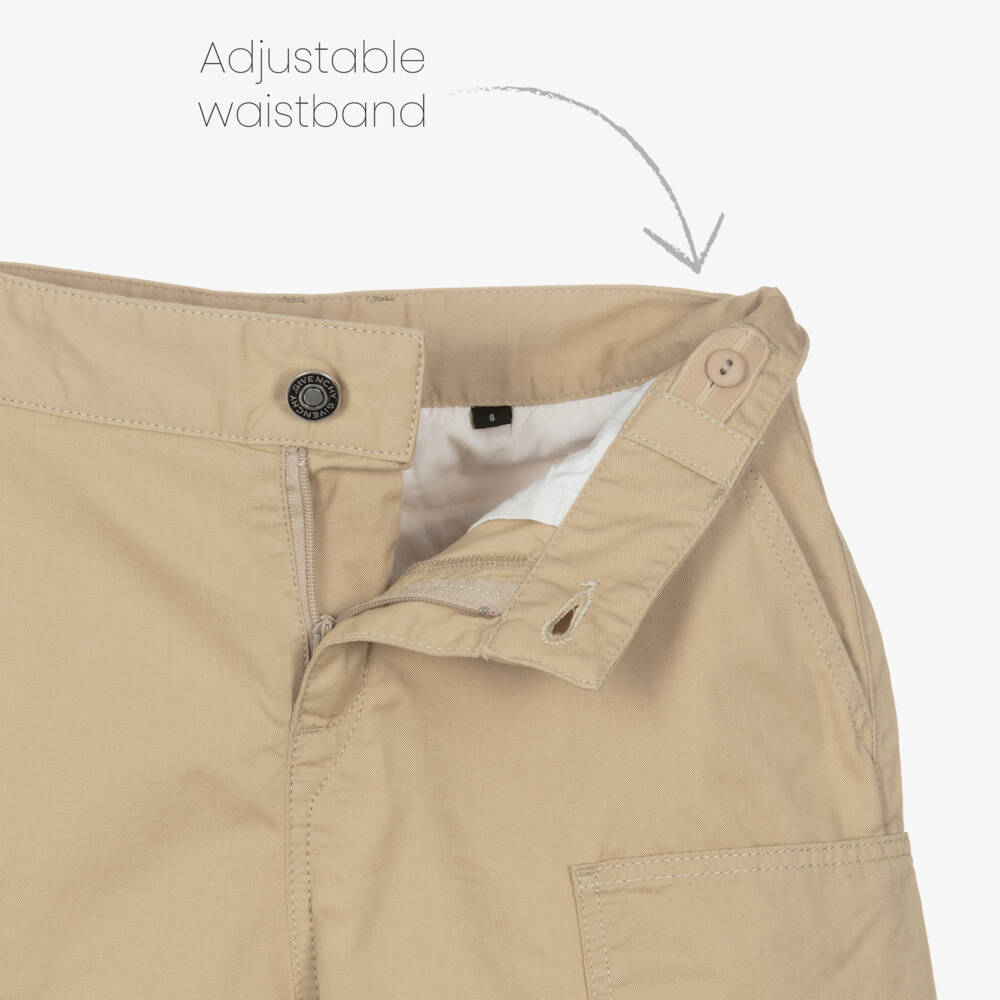 Givenchy-Beige Utility Shorts | Childrensalon Outlet
