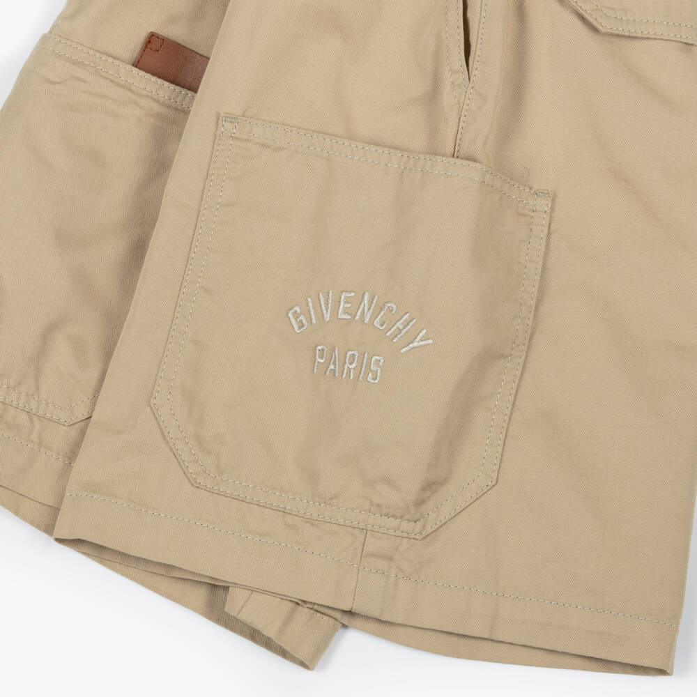 Givenchy-Beige Utility Shorts | Childrensalon Outlet