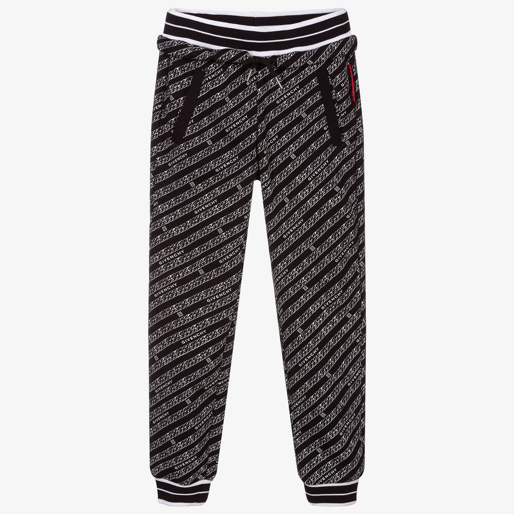 Givenchy-Black Chain Logo Joggers | Childrensalon Outlet