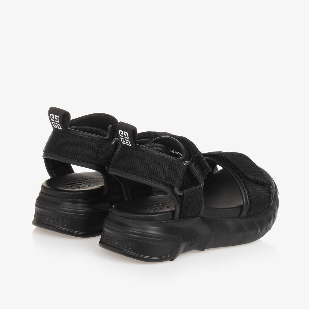 Givenchy-Black Chunky Velcro Sandals | Childrensalon Outlet