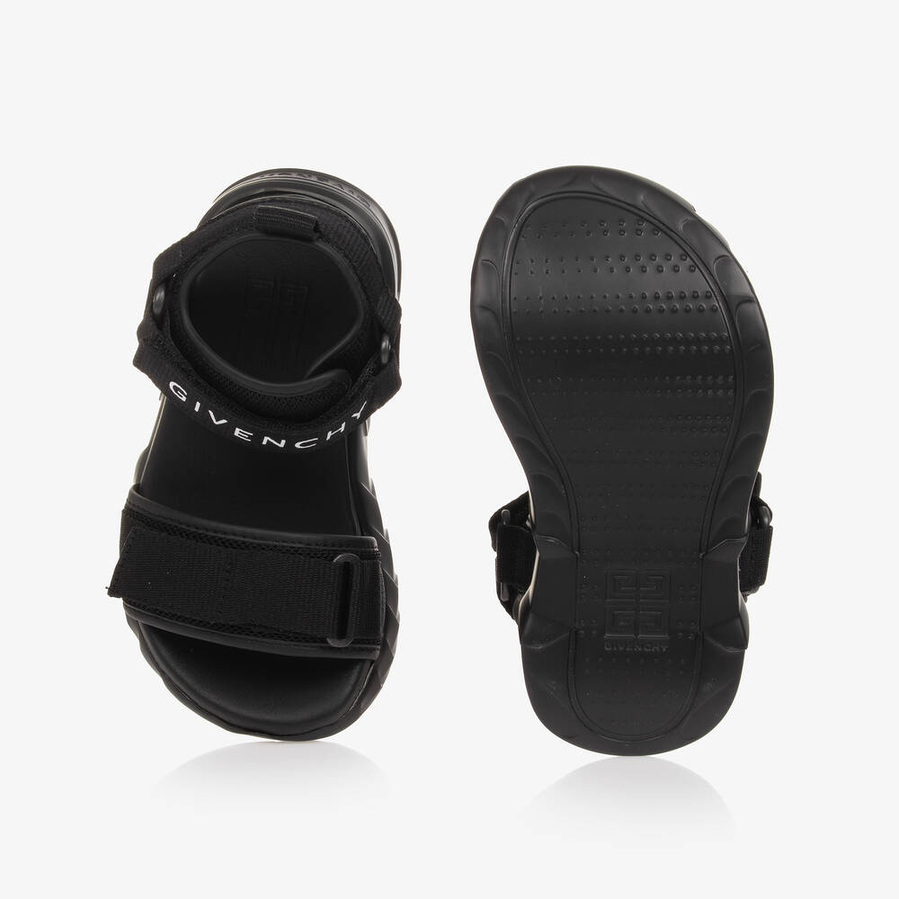 Givenchy-Black Chunky Velcro Sandals | Childrensalon Outlet