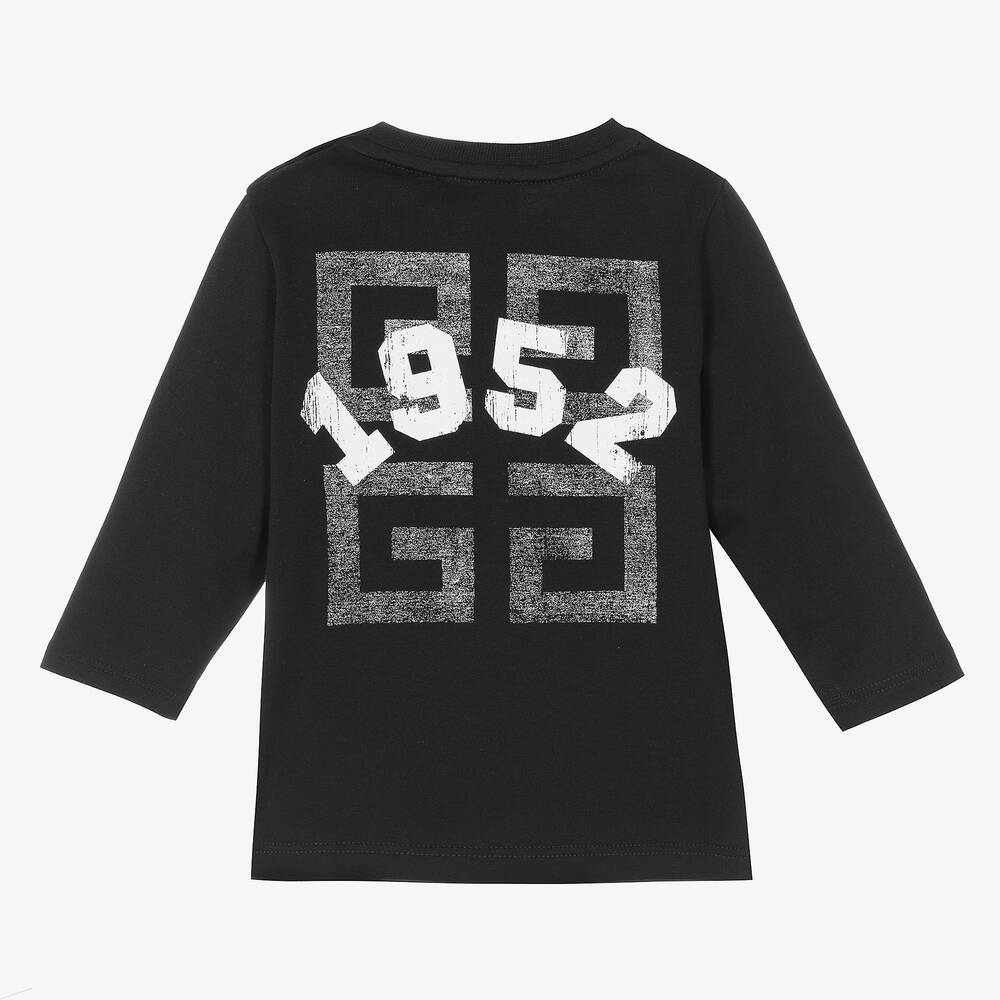 Givenchy-Black Cotton Logo Top | Childrensalon Outlet