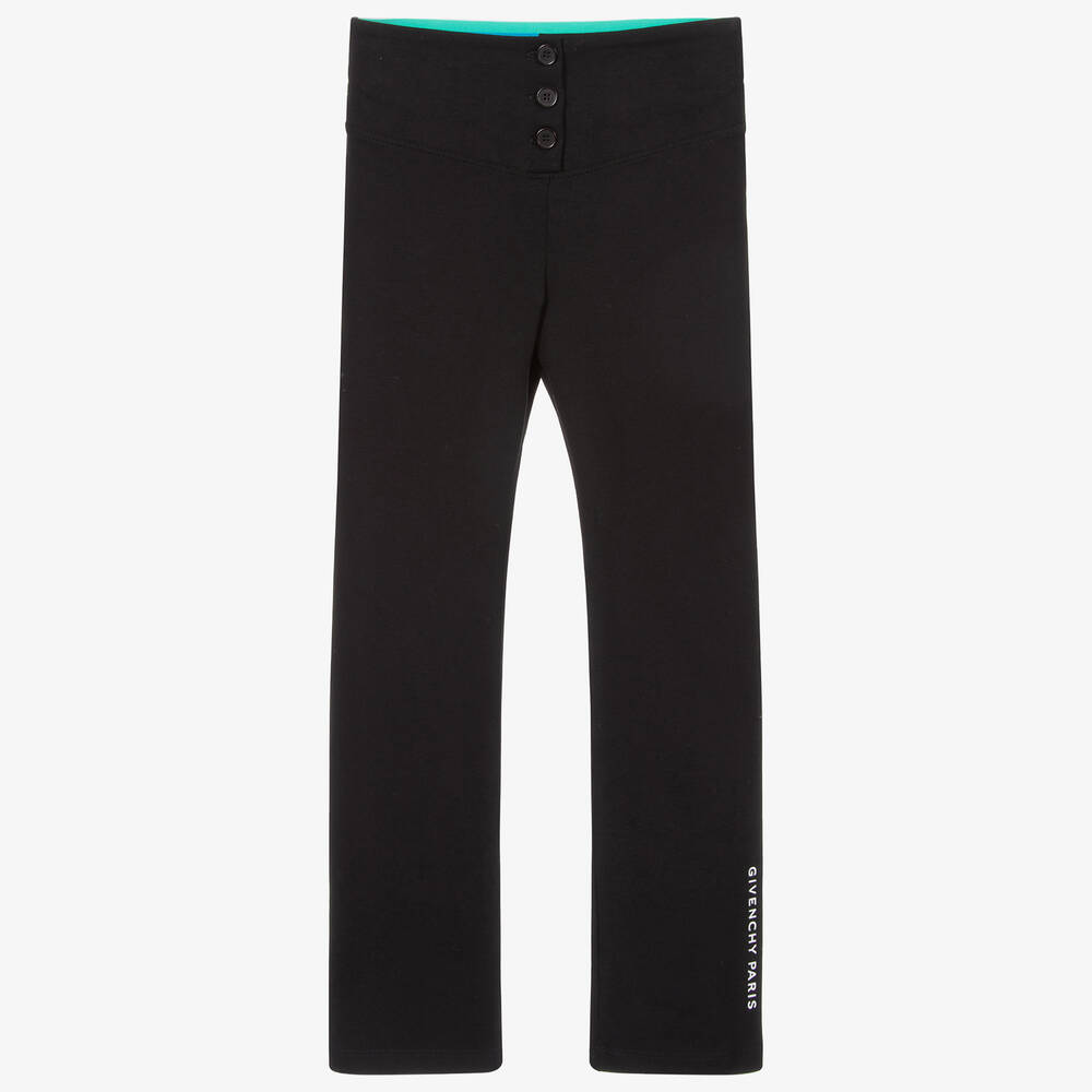 Givenchy - Pantalon noir en coton à logo  | Childrensalon