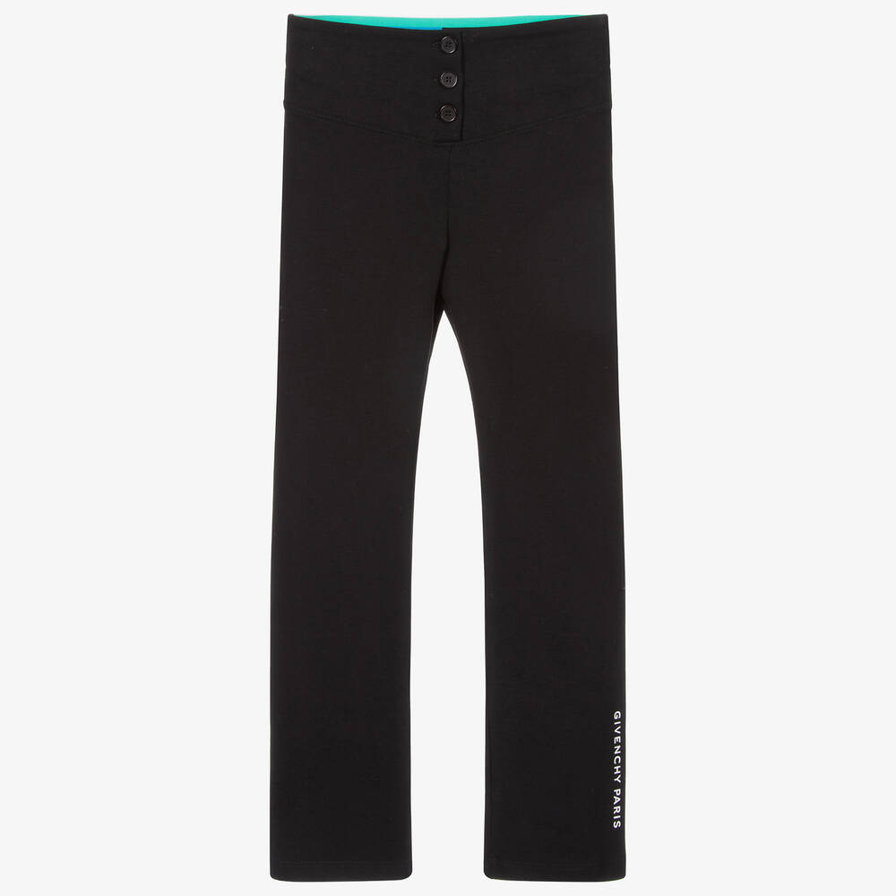 Givenchy - Black Cotton Logo Trousers  | Childrensalon