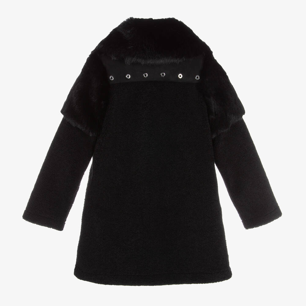 Givenchy-Black Faux Shearling Coat | Childrensalon Outlet