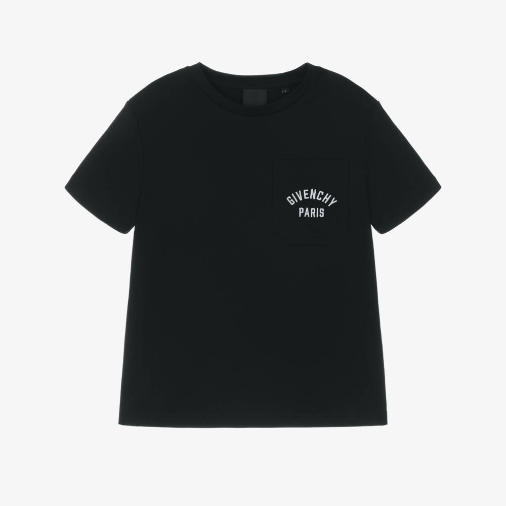 Givenchy-Black Logo Pocket T-shirt | Childrensalon Outlet