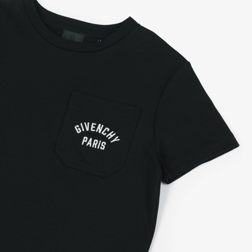 Givenchy-Black Logo Pocket T-shirt | Childrensalon Outlet