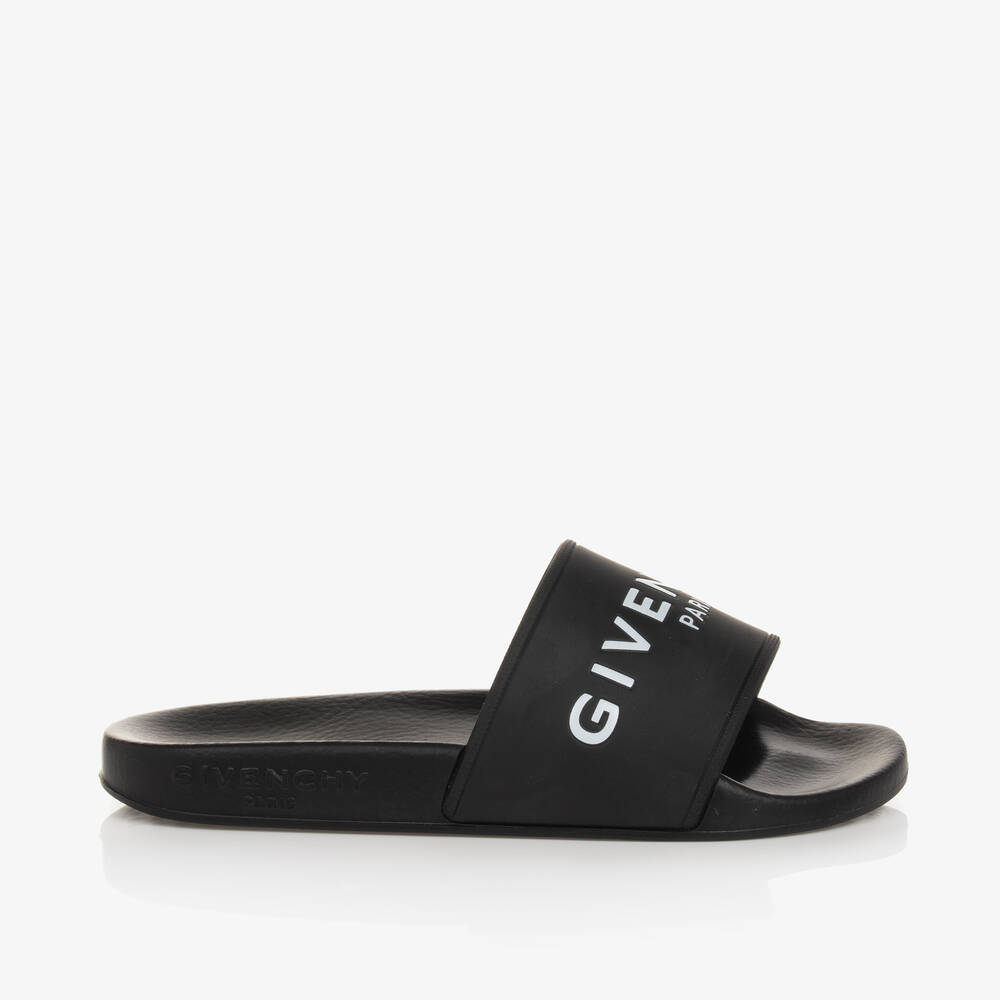 Givenchy-Black Logo Sliders | Childrensalon Outlet