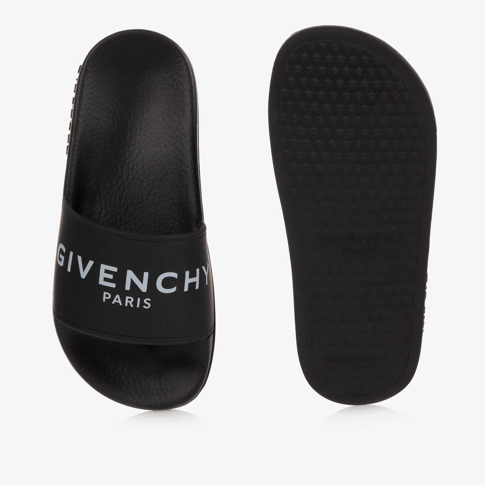 Givenchy-Black Logo Sliders | Childrensalon Outlet