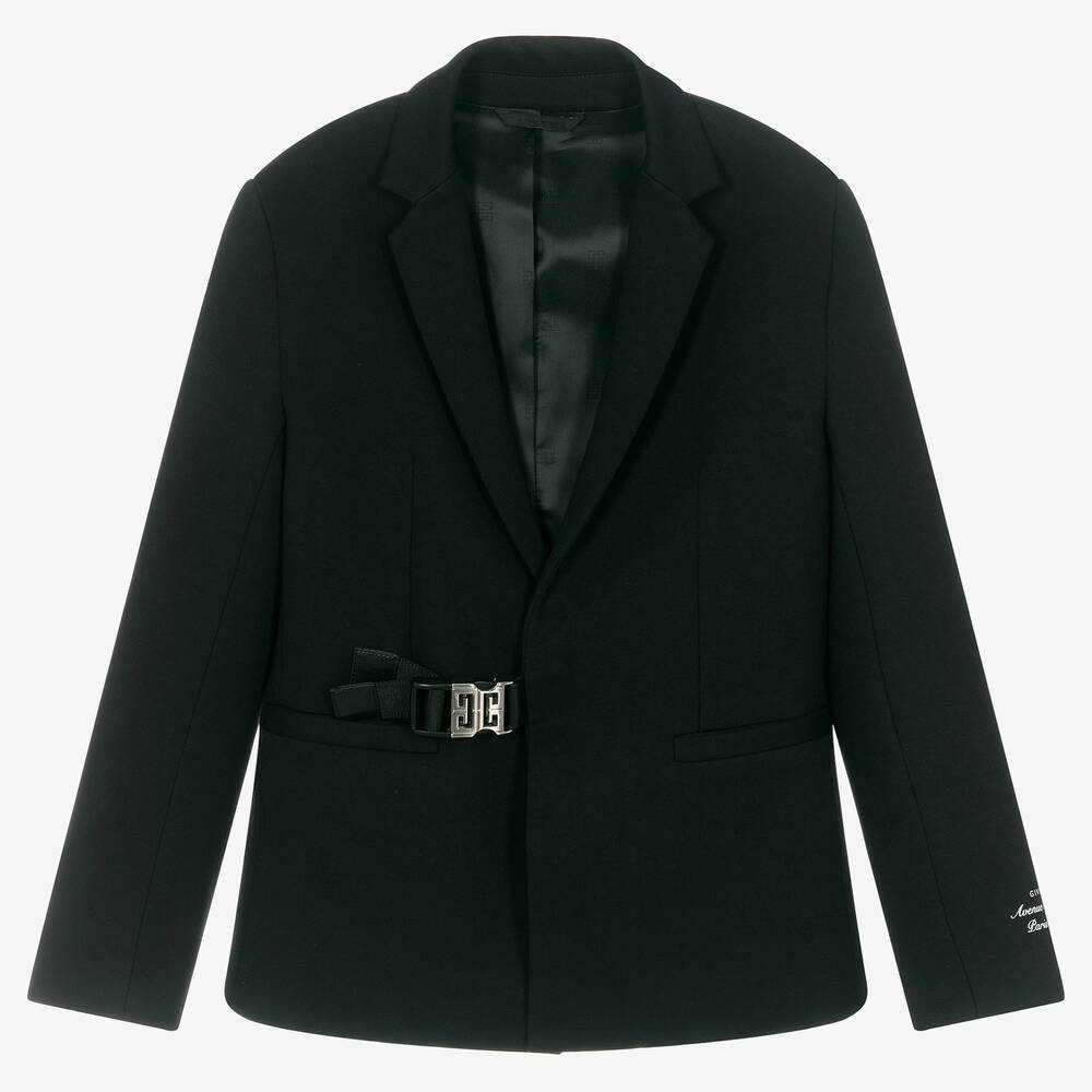 Givenchy - Black Milano Jersey 4G Buckle Blazer | Childrensalon