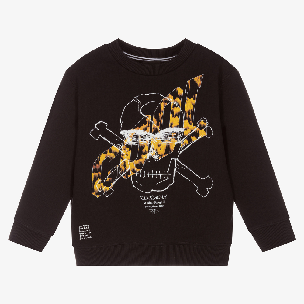 Givenchy - Black Skull Logo Sweatshirt | Childrensalon