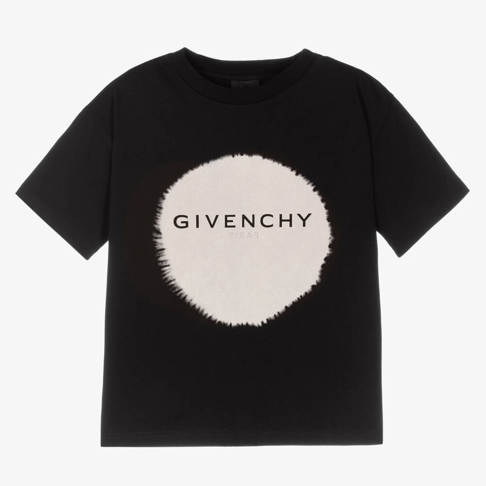 Givenchy - تيشيرت تاي داي قطن لون أسود للأولاد | Childrensalon