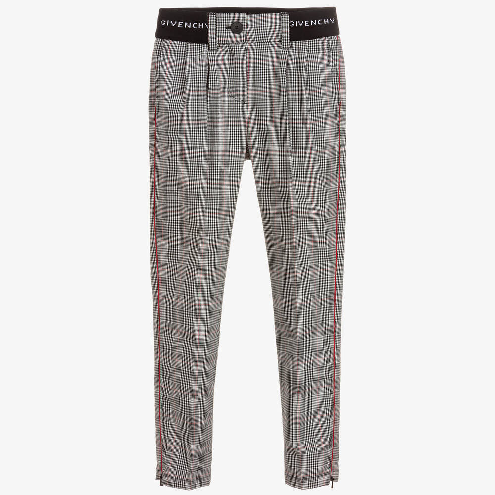Givenchy-Black & White Check Trousers | Childrensalon Outlet