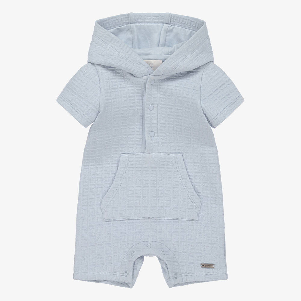 Givenchy - Barboteuse bleue en jacquard 4G | Childrensalon