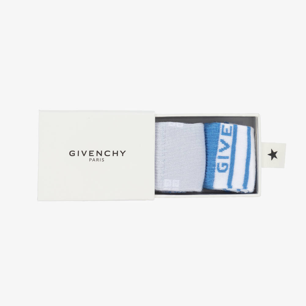 Givenchy-Blue Cotton Baby Socks (2 Pack) | Childrensalon Outlet