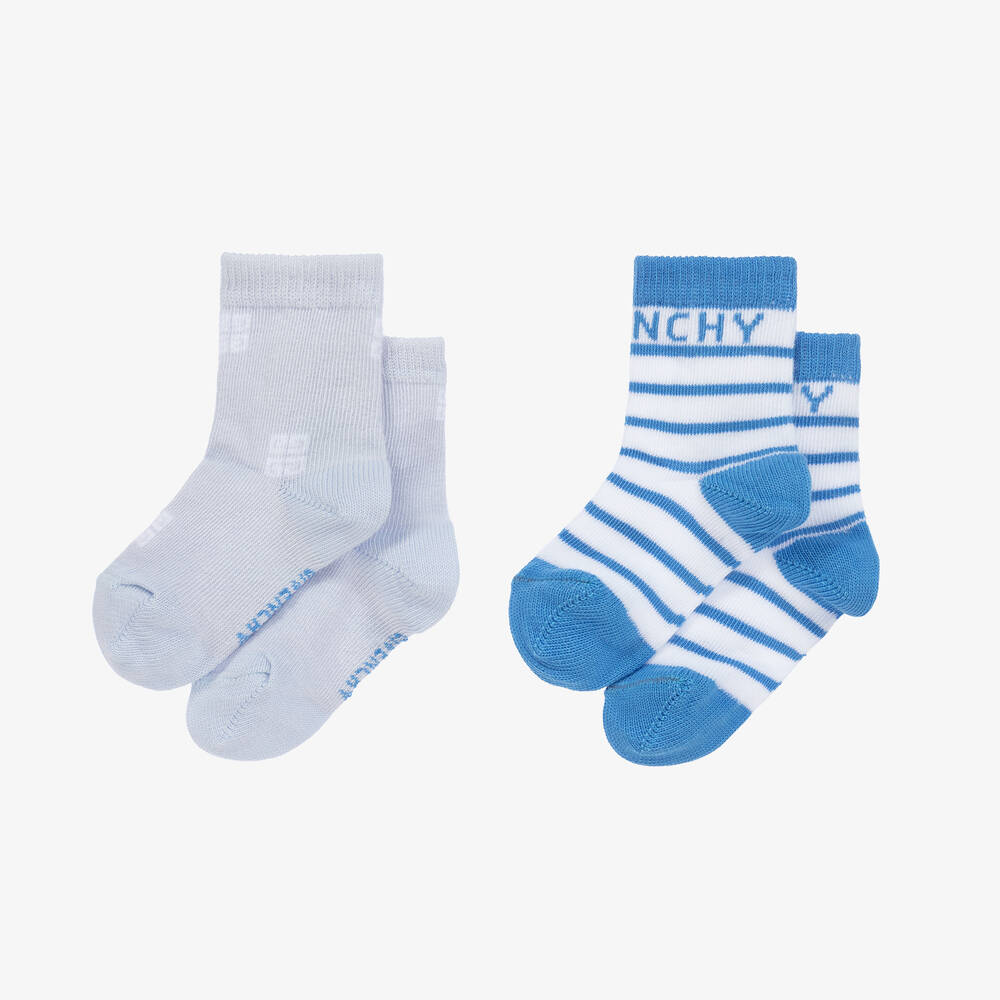 Givenchy-Blue Cotton Baby Socks (2 Pack) | Childrensalon Outlet