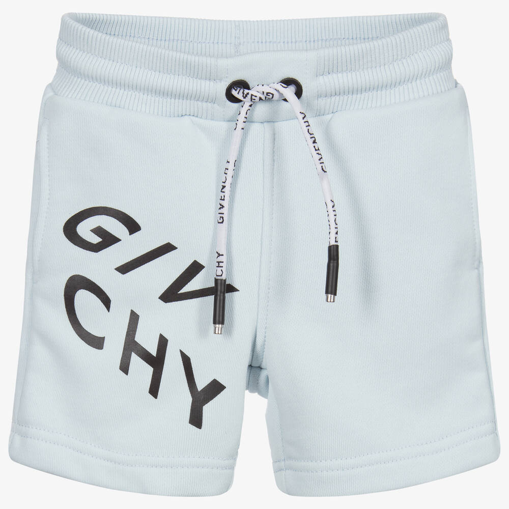 Givenchy - Blue Cotton Logo Shorts | Childrensalon