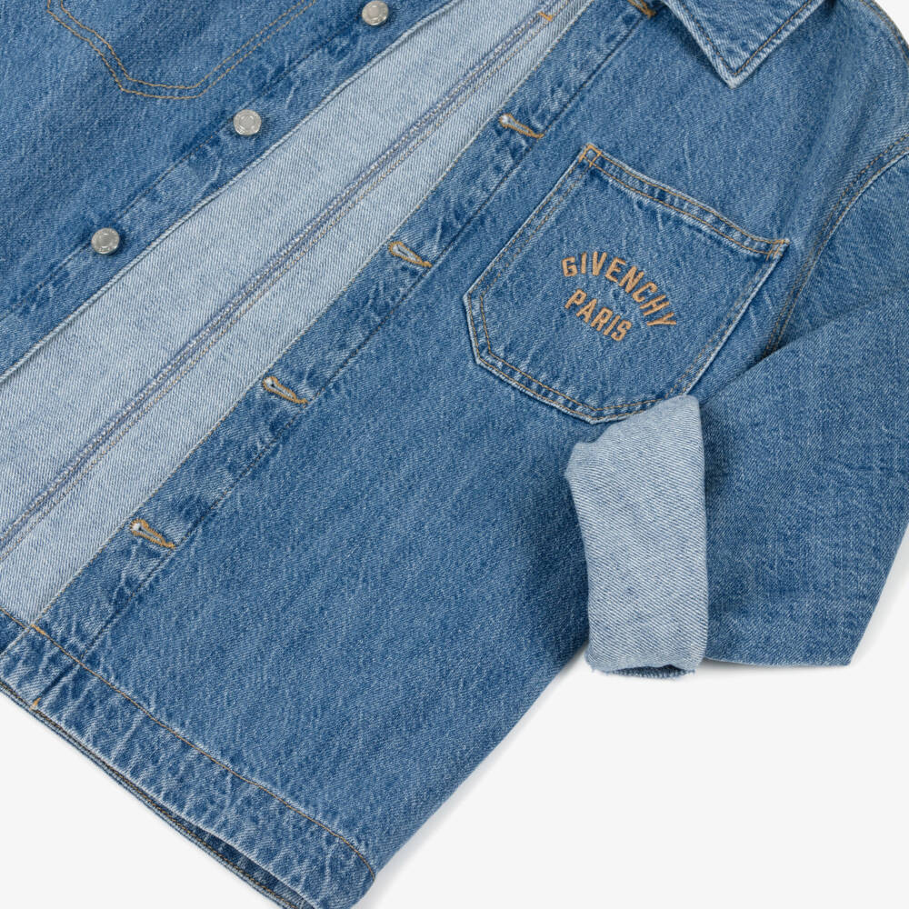 Givenchy-Blue Denim Logo Jacket | Childrensalon Outlet