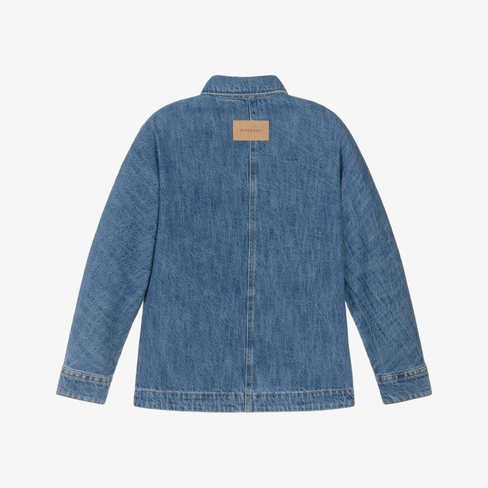 Givenchy-Blue Denim Logo Jacket | Childrensalon Outlet