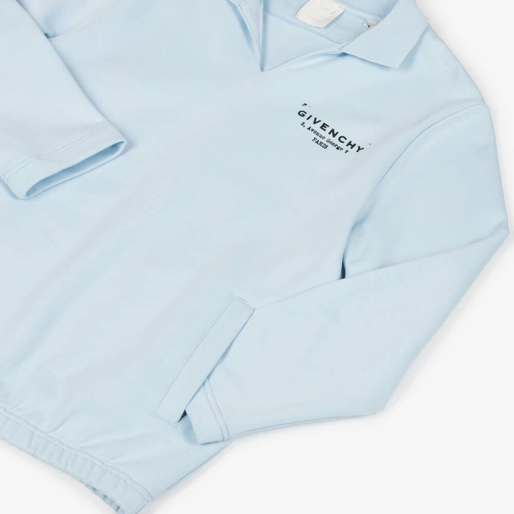 Givenchy-Blue Logo Collar Sweatshirt | Childrensalon Outlet