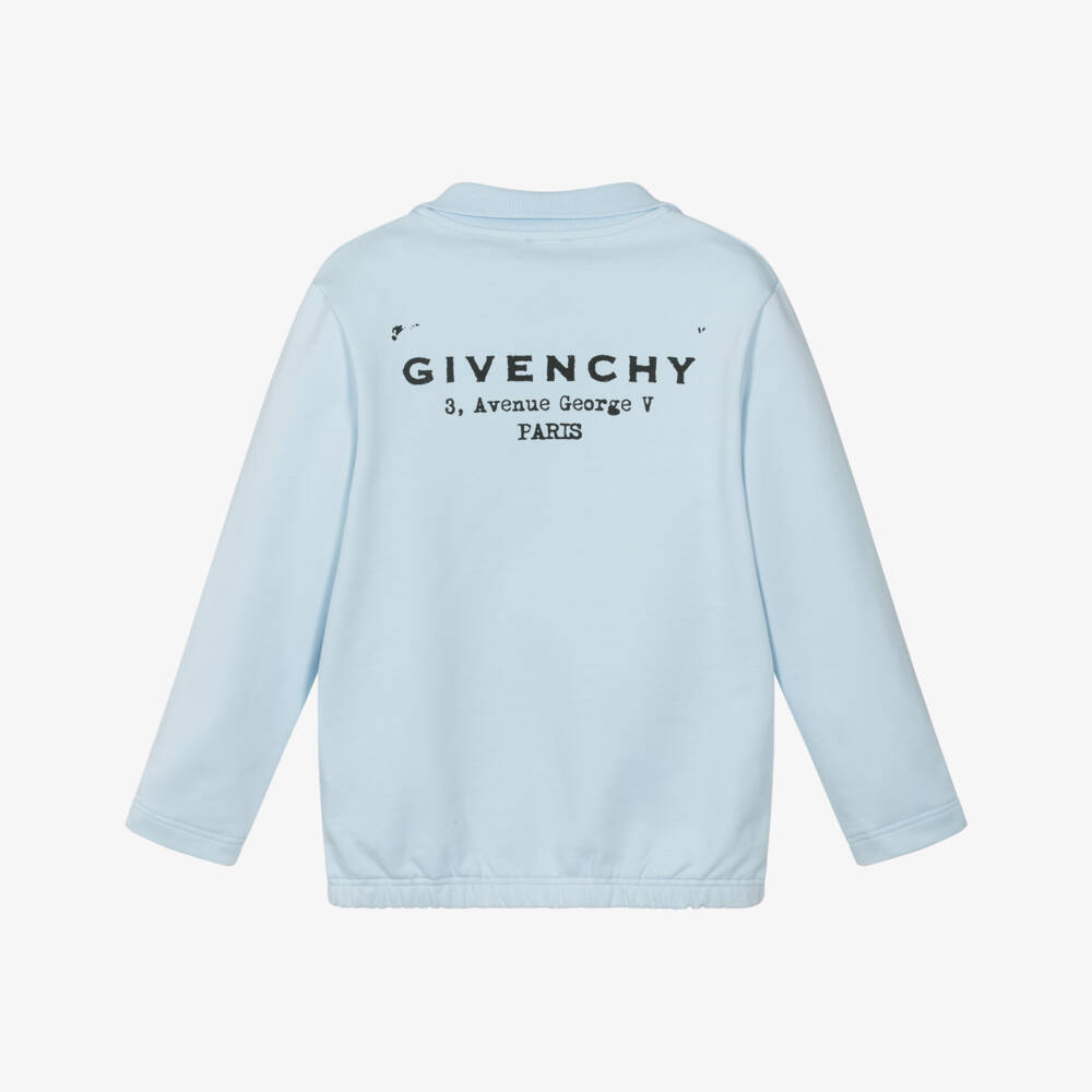 Givenchy-Blue Logo Collar Sweatshirt | Childrensalon Outlet